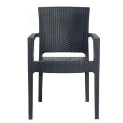 Sillón LIDO, apilable, polipropileno negro