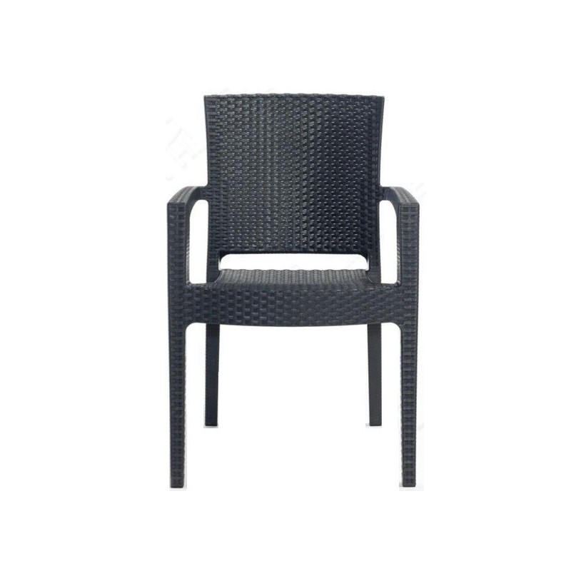 Sillón LIDO, apilable, polipropileno negro
