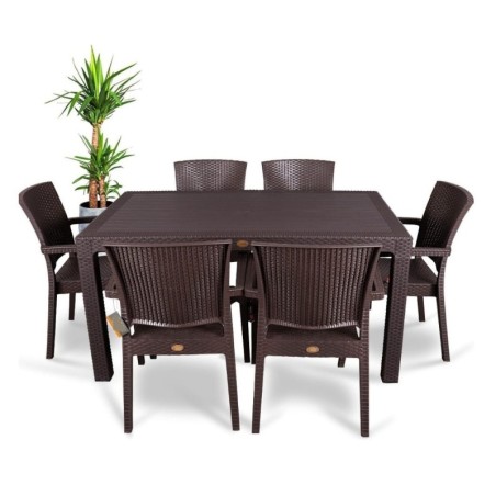 Sillón LIDO, apilable, polipropileno marrón chocolate