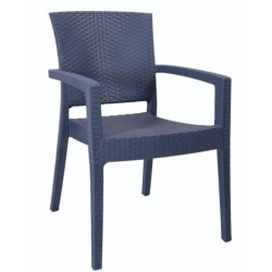 Sillón LIDO, apilable, polipropileno gris oscuro