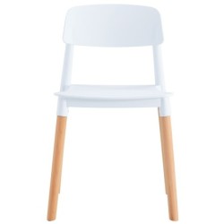 Silla CROSCAT (SU), madera, polipropileno blanco 2