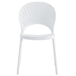 Silla ABANICO, apilable, polipropileno blanco 2