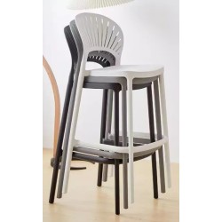 Taburete ABANICO, apilable, polipropileno gris 2