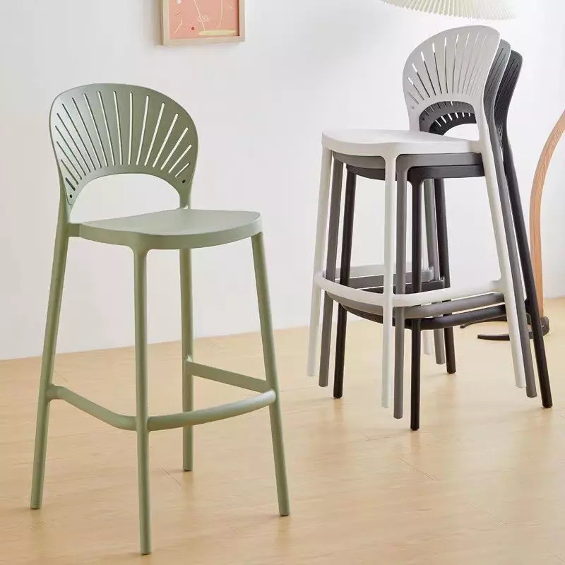 Taburete ABANICO, apilable, polipropileno gris