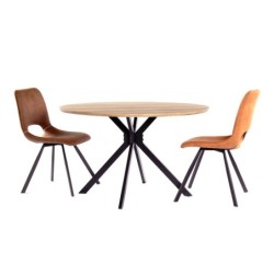 Mesa MINERVA NEW, metal, madera, 120 cms de diámetro 2