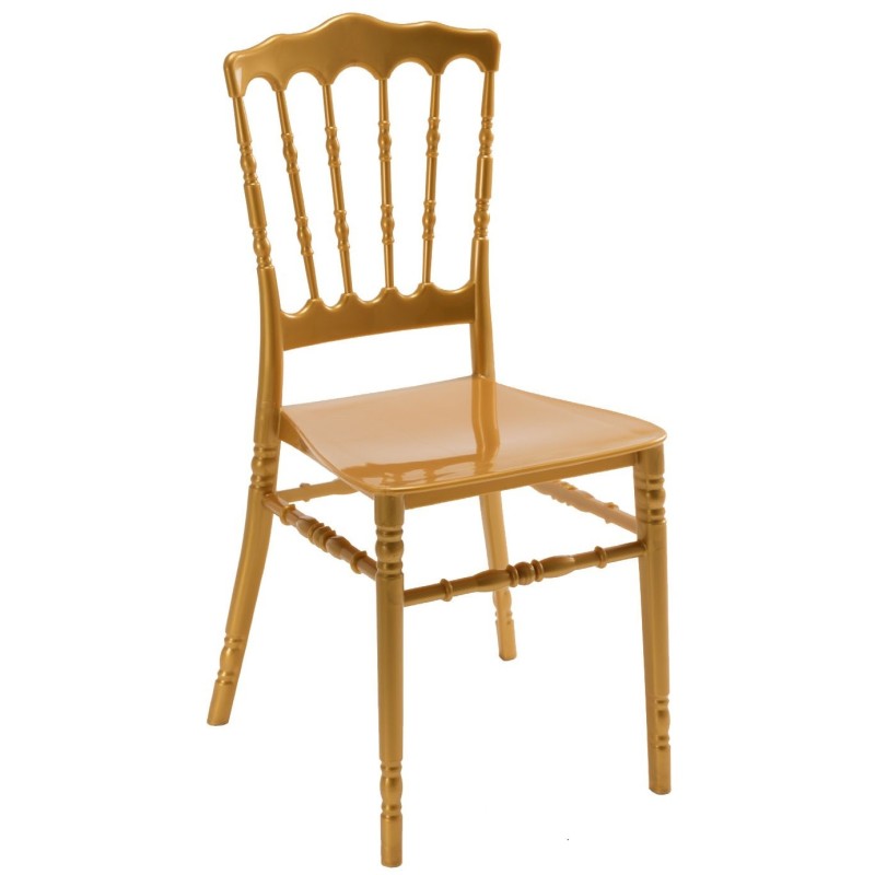 Silla WEDDING, apilable, polipropileno dorado