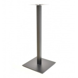 Base de mesa TROCADERO, alta, tubo cuadrado, negra, base de acero de 8 mm 45x45 cms, altura 110 cms