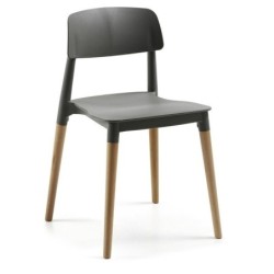 Silla CROSCAT (TO), madera, polipropileno gris oscuro
