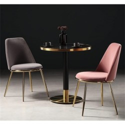Silla TAVIRA, metal, cromado dorado, tapizado velvet gris 2