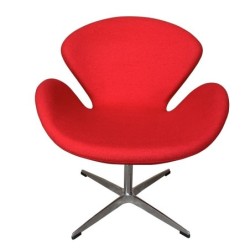 Sillón SW, tapizado en tejido cachemira rojo 2
