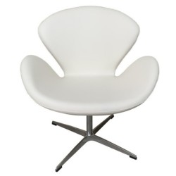 Sillón SW, tapizado en similpiel blanca 2