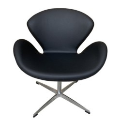 Sillón SW, tapizado en similpiel negra 2
