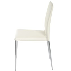 Silla INMA, apilable, metal, similpiel blanca 2