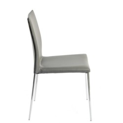 Silla INMA, apilable, metal, similpiel gris oscuro 2