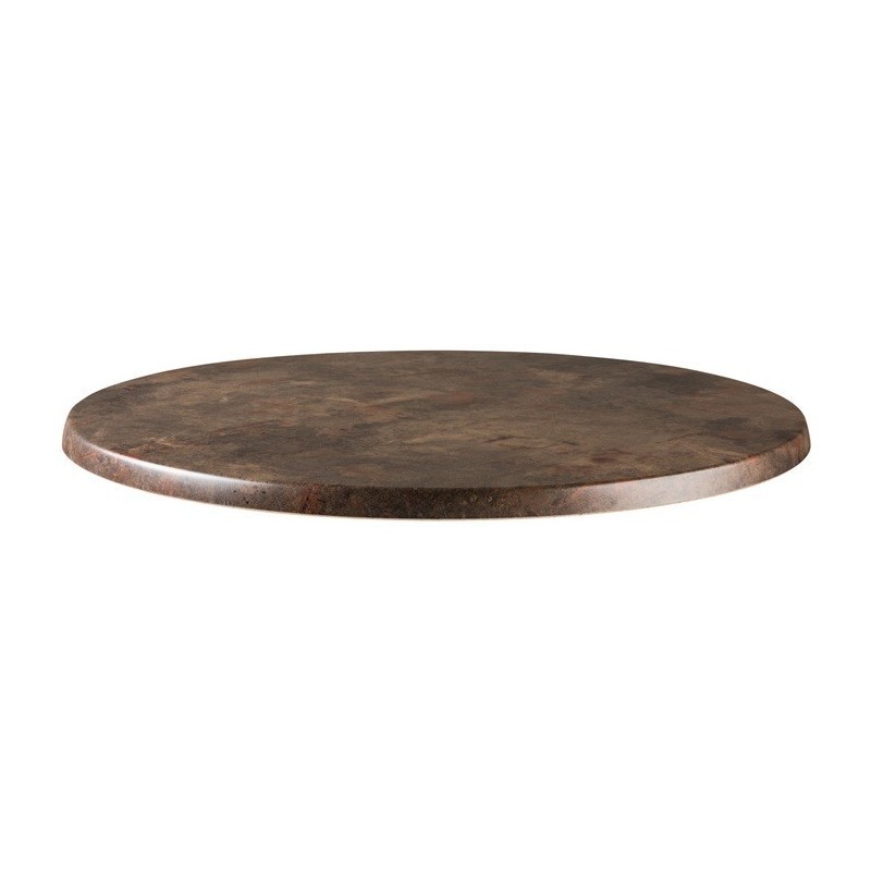 Tablero de mesa Werzalit-SM, MARRÓN ÓXIDO 223, 80 cms de diámetro*.