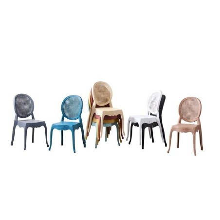 Silla CIBELES, apilable, polipropileno blanco