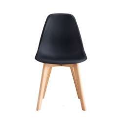 Silla MARAIS, madera, polipropileno negro 2