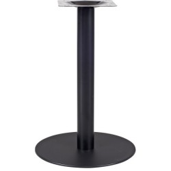Base de mesa BOMBAY, tubo redondo, negra, base de acero de 8 mm. 45 cms de diámetro, altura 72 cms
