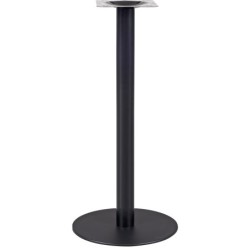 Base de mesa BOMBAY, tubo redondo, negra, base de acero de 8 mm. 45 cms de diámetro, altura 110 cms