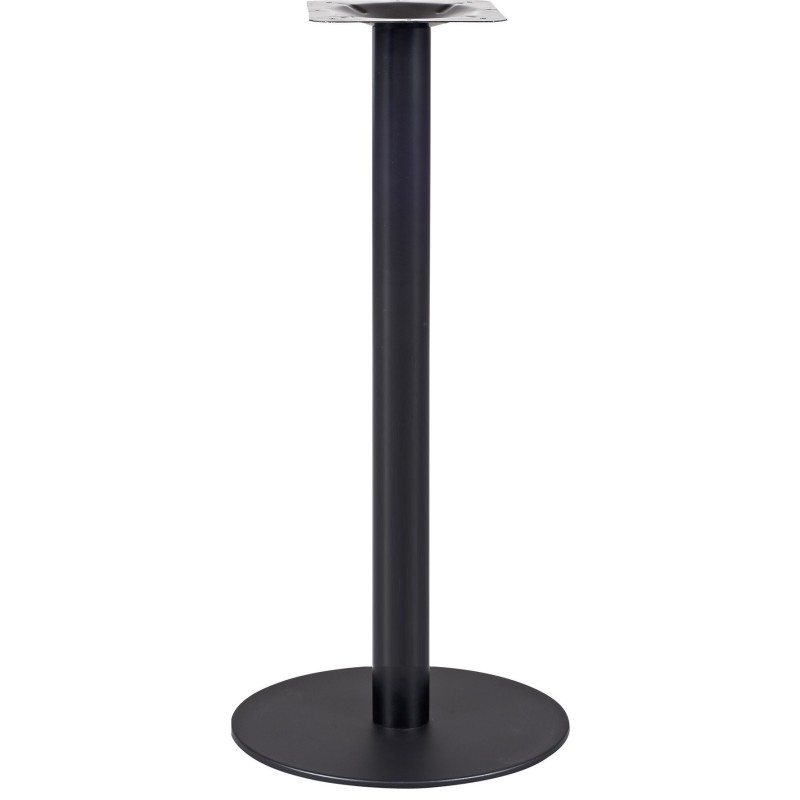 Base de mesa BOMBAY, tubo redondo, negra, base de acero de 8 mm. 45 cms de diámetro, altura 110 cms