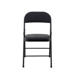 Silla SMART, plegable, metal, epoxi negro, vinilo negro 2