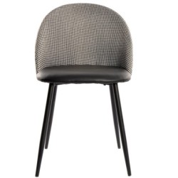 Silla ETNA, metal negro, tapizado pata de gallo y similpiel negra 2