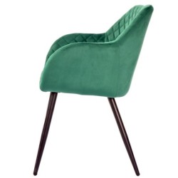Sillón ROLANDO, metal, tapizado velvet 56 verde oscuro 2