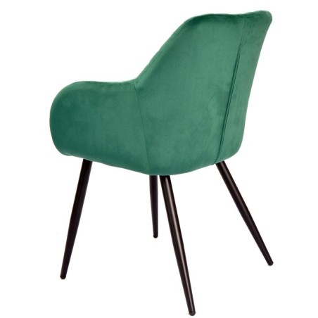 Sillón ROLANDO, metal, tapizado velvet 56 verde oscuro