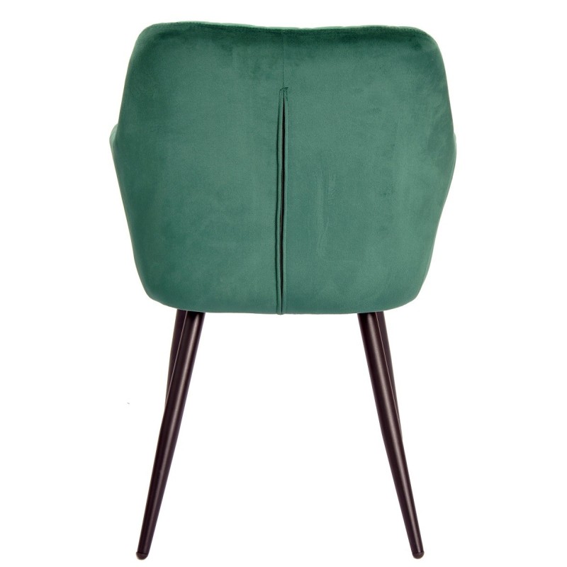 Sillón ROLANDO, metal, tapizado velvet 56 verde oscuro