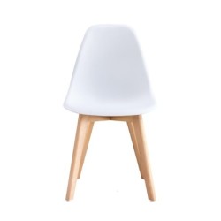 Silla MARAIS, madera, polipropileno blanco 2