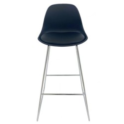 Taburete TOW FINN, cromado, carcasa y tapizado negro 2