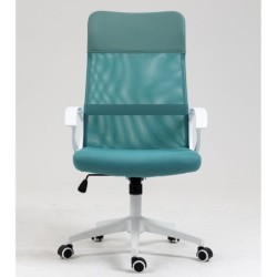 Sillón de oficina VERTON, blanco, malla y asiento verde 2