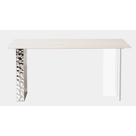 Mesa VENETO, acero inoxidable, acrílico, tapa de cerámica, 160 x 90 cms