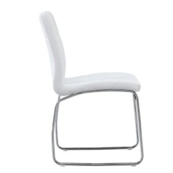 Silla BERTA, cromada, similpiel blanca 2