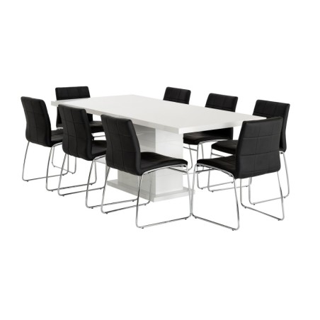 Silla BERTA, cromada, similpiel negra