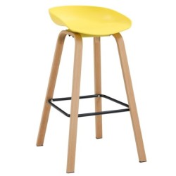 Taburete DANTE NEW (SU), metal, polipropileno amarillo