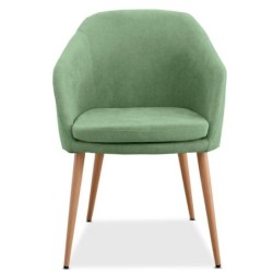 Sillón LART, metal, tapizado tejido linen verde claro 2