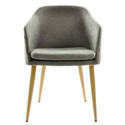 Sillón LART, metal, tapizado tejido linen gris oscuro 2