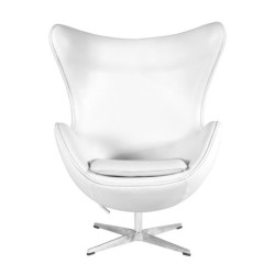 Sillón EG (TE), fibra de vidrio, basculante, tapizado similpiel blanca 2