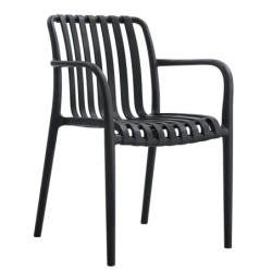 Sillón SALER, apilable, polipropileno negro