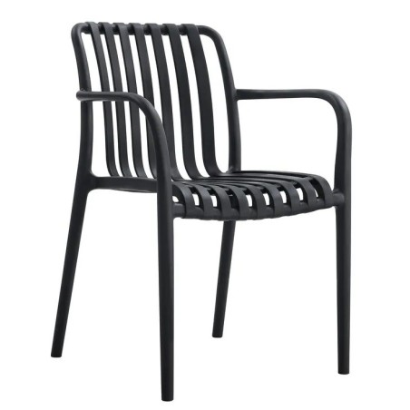 Sillón SALER, apilable, polipropileno negro