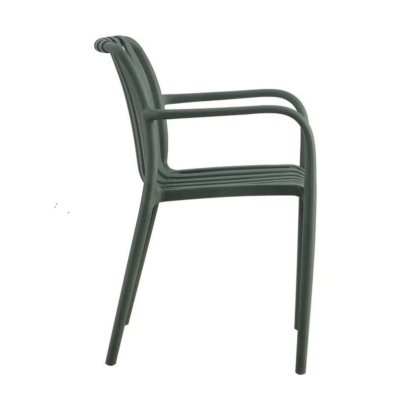Sillón SALER, apilable, polipropileno negro