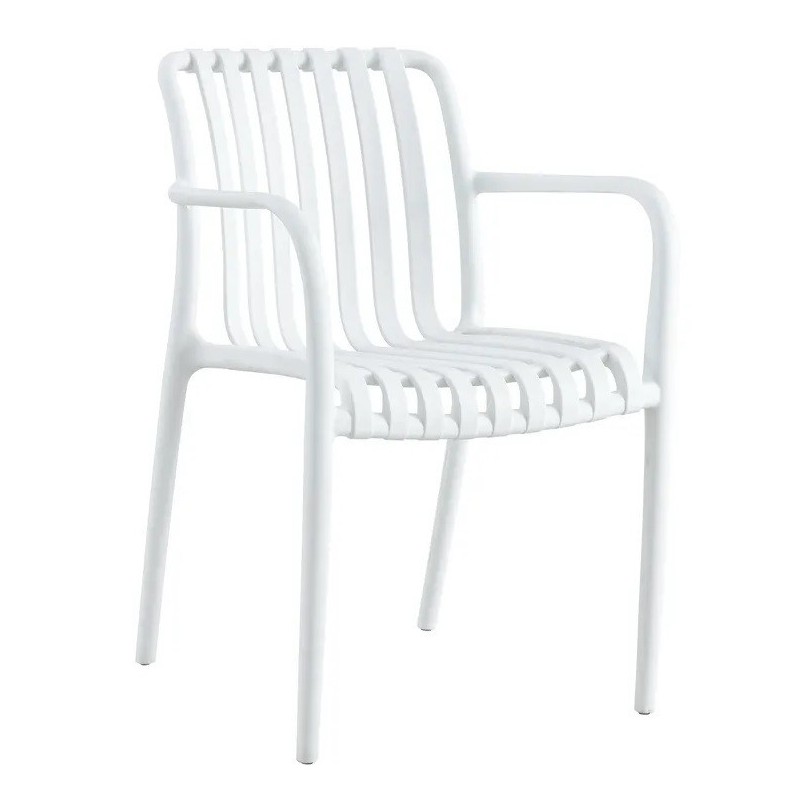 Sillón SALER, apilable, polipropileno blanco