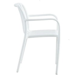 Sillón SALER, apilable, polipropileno blanco 2
