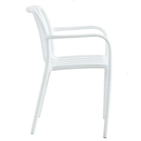 Sillón SALER, apilable, polipropileno blanco