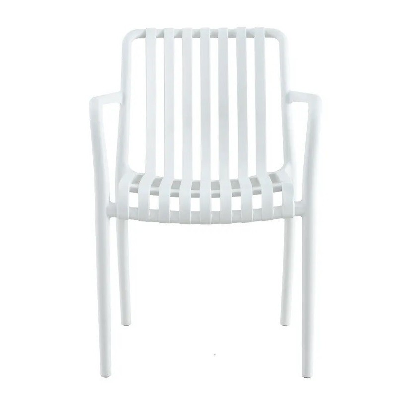 Sillón SALER, apilable, polipropileno blanco