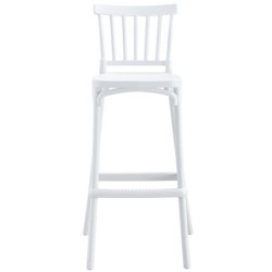 Taburete MILOS, tratamiento anti UV, polipropileno blanco 2