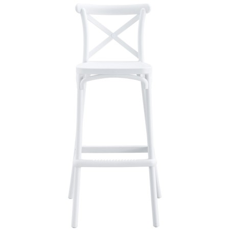 Taburete CORFÚ, tratamiento anti UV, polipropileno blanco