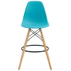 Taburete STAR (SU), madera, carcasa turquesa 2