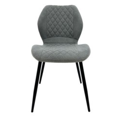 Silla DINARD, metal, tapizado tejido linen gris 2